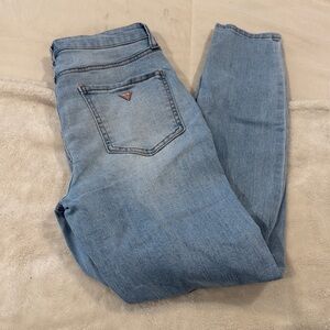 Guess Light Blue Distressed Skinny Jeans